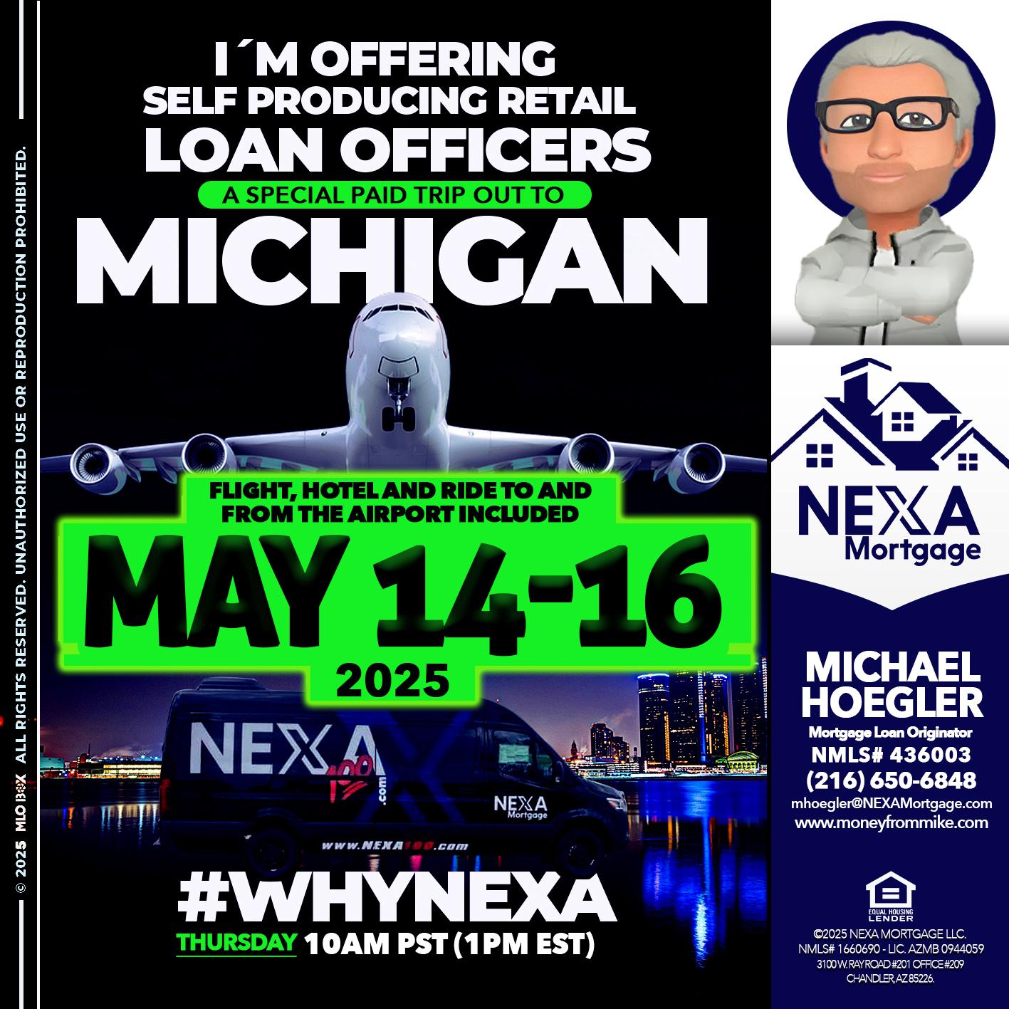 MAY 14-16 MICHIGAN TRIP - Michael Hoegler -Mortgage Advisor