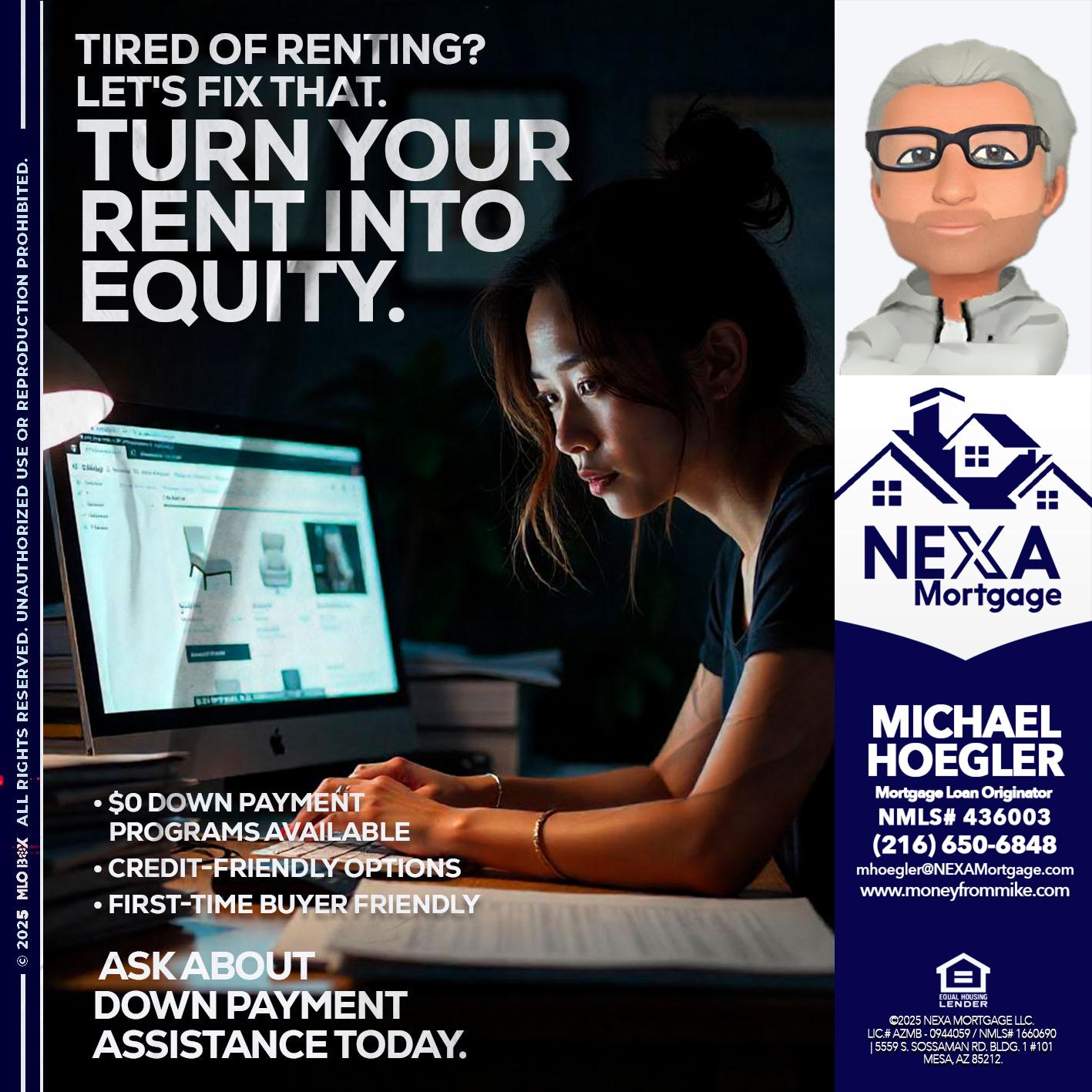 tired of renting? - Michael Hoegler -Mortgage Advisor