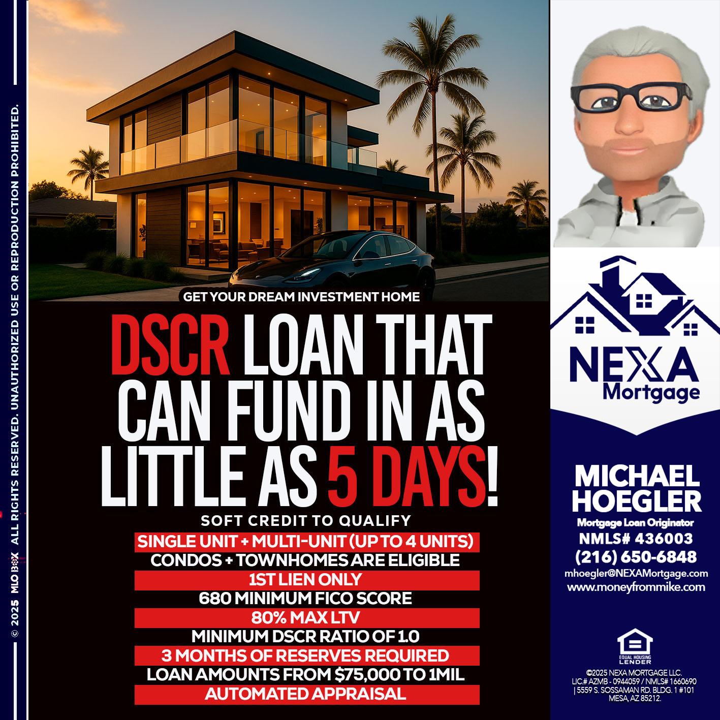 DSCR LOAN - Michael Hoegler -Mortgage Advisor