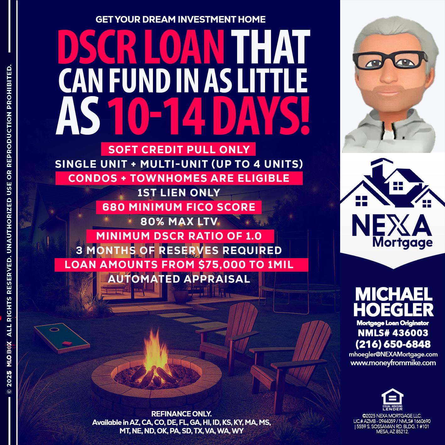 DSCR LOAN - Michael Hoegler -Mortgage Advisor