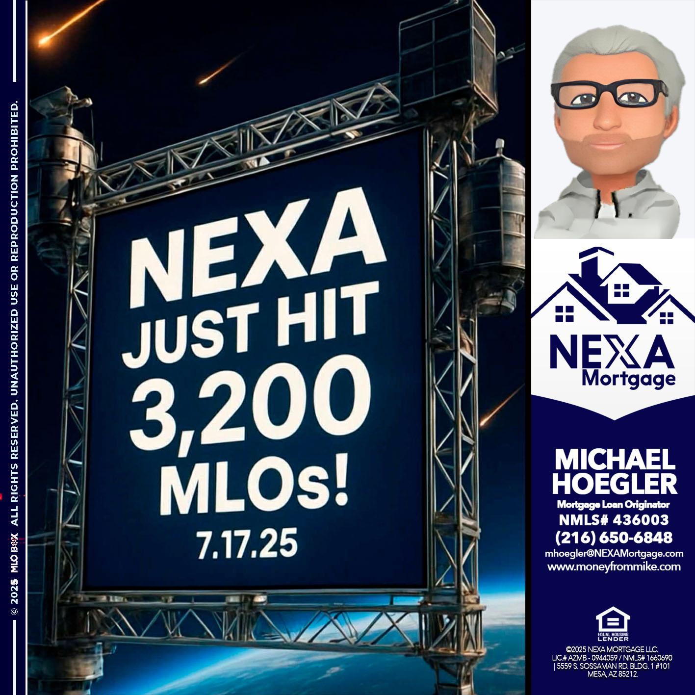 NEXA JUST HIT 3,200 - Michael Hoegler -Mortgage Advisor NEXA JUST HIT 3,200 - Michael Hoegler -Mortgage Advisor