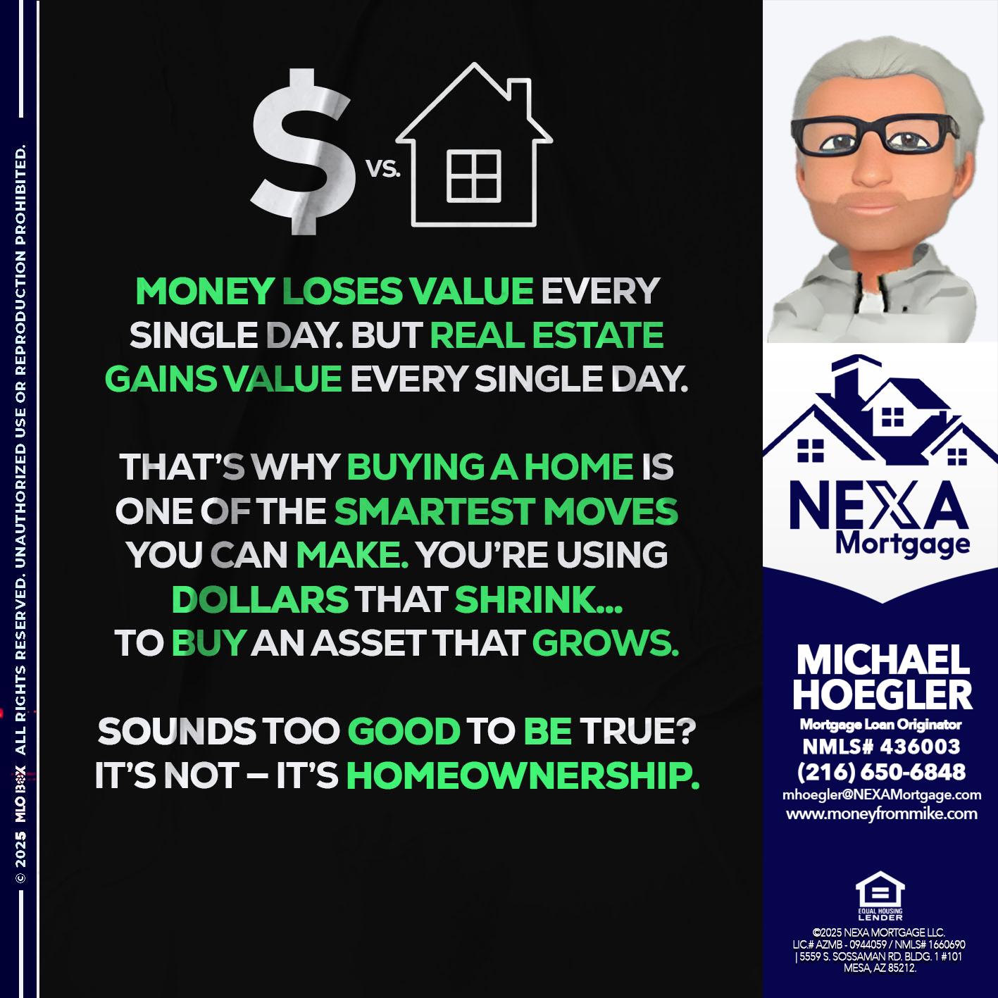 MONEY LOSES VALUE - Michael Hoegler -Mortgage Advisor MONEY LOSES VALUE - Michael Hoegler -Mortgage Advisor