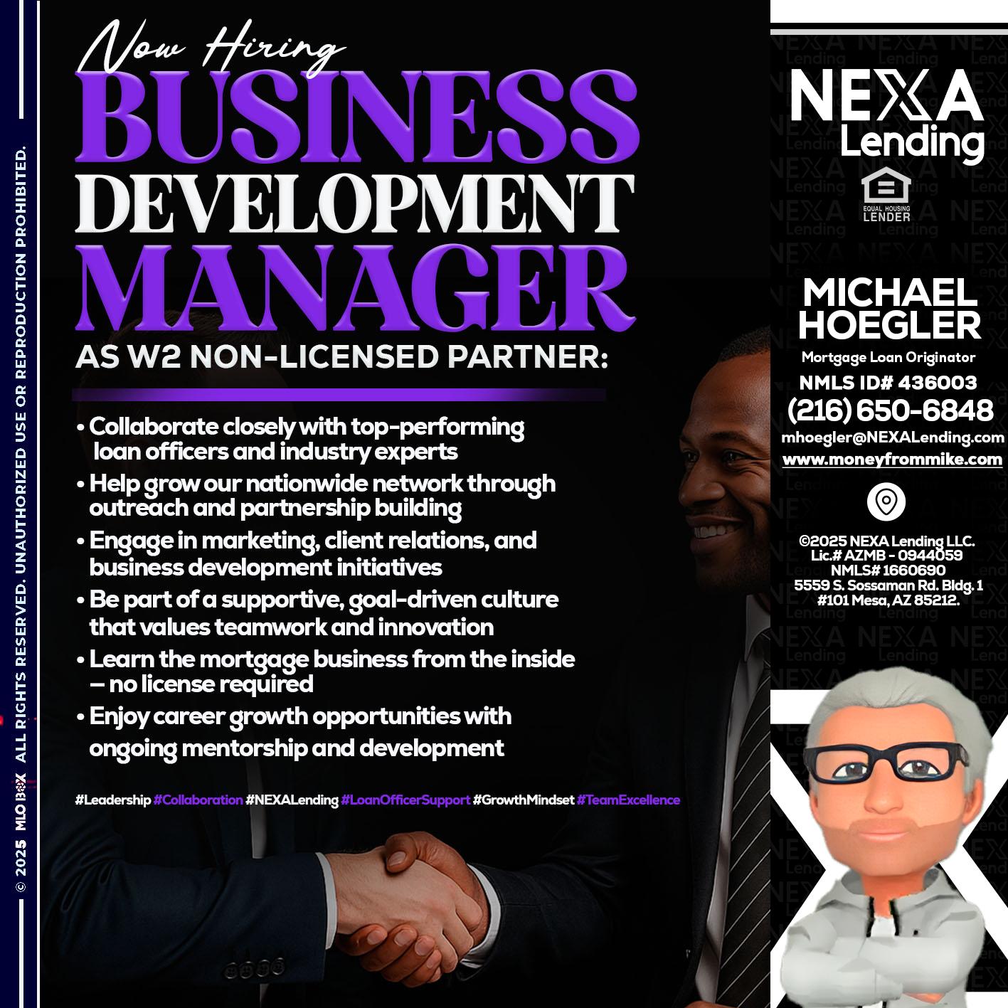 NOW HIRING - Michael Hoegler -Mortgage Advisor