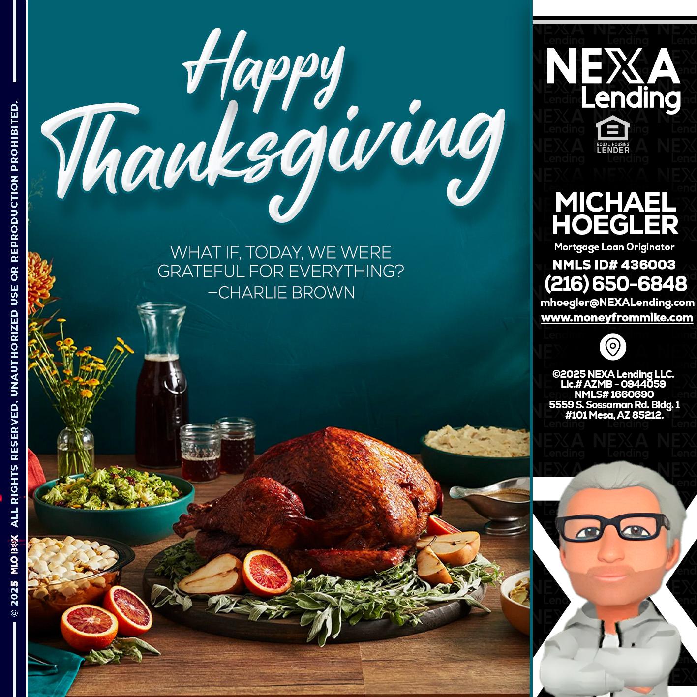 happy Thanksgiving - Michael Hoegler -Mortgage Advisor