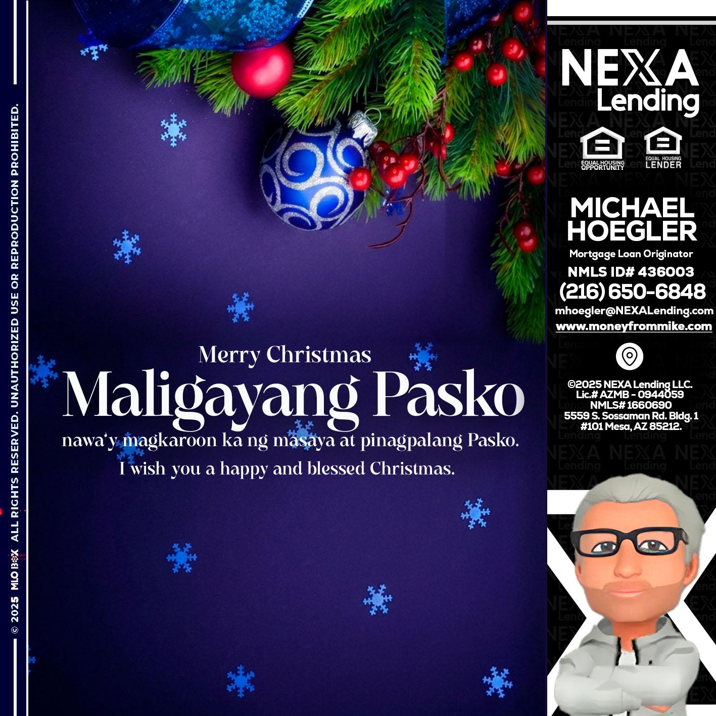 Maligayang Pasko - Michael Hoegler -Mortgage Advisor