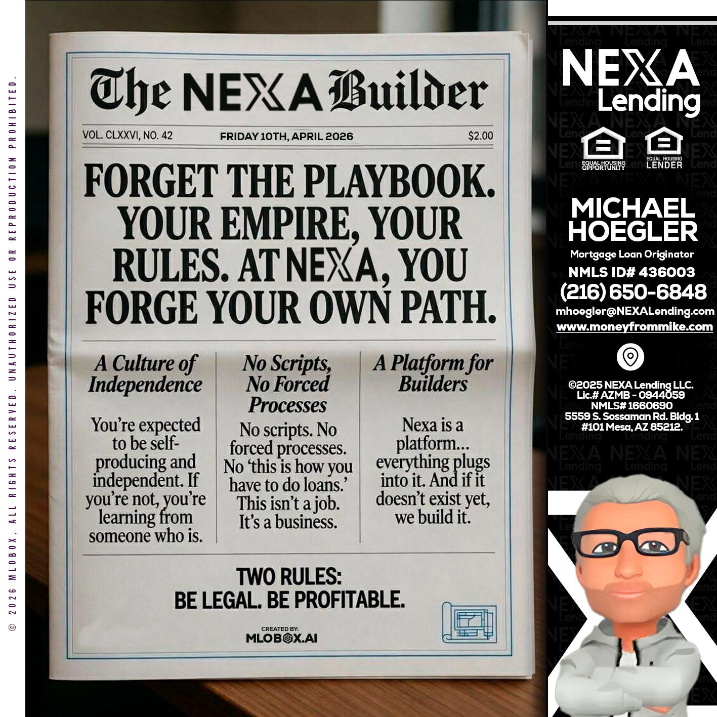 THE NEXA BUILDER - Michael Hoegler -Mortgage Advisor