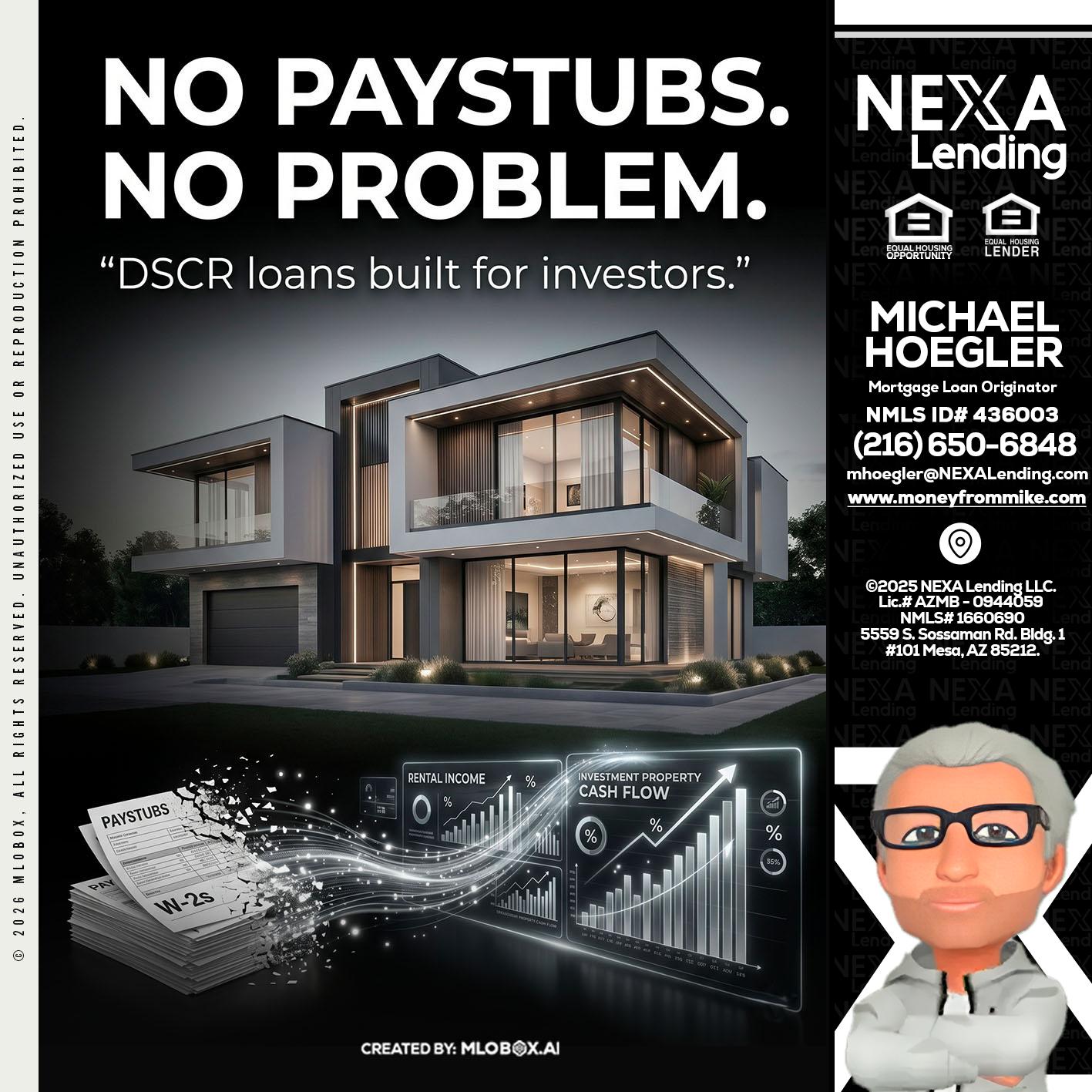 no paystub - Michael Hoegler -Mortgage Advisor