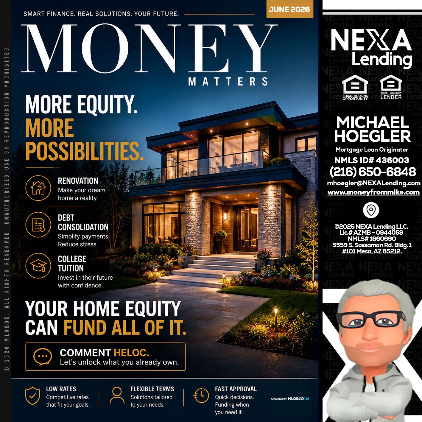 MONEY MATTERS - Michael Hoegler -Mortgage Advisor