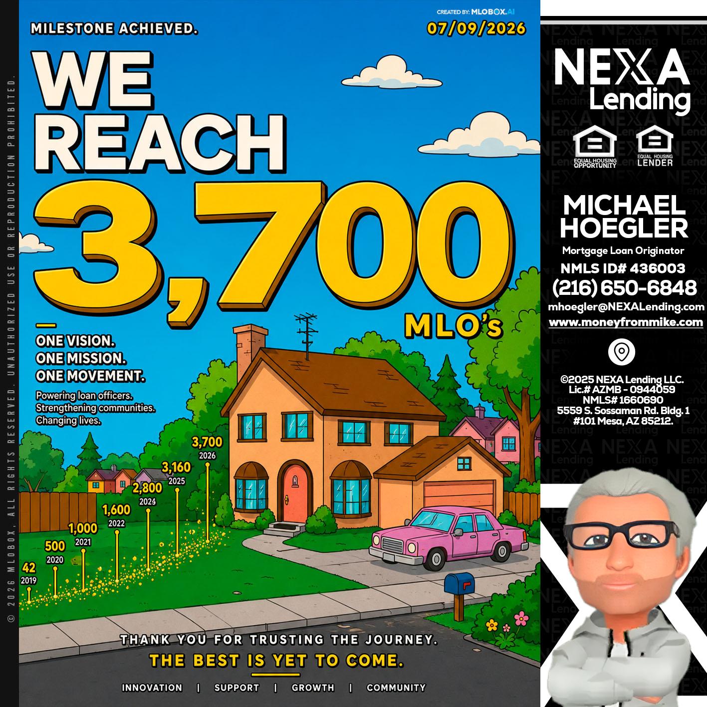 3,700 MLO's - Michael Hoegler -Mortgage Advisor