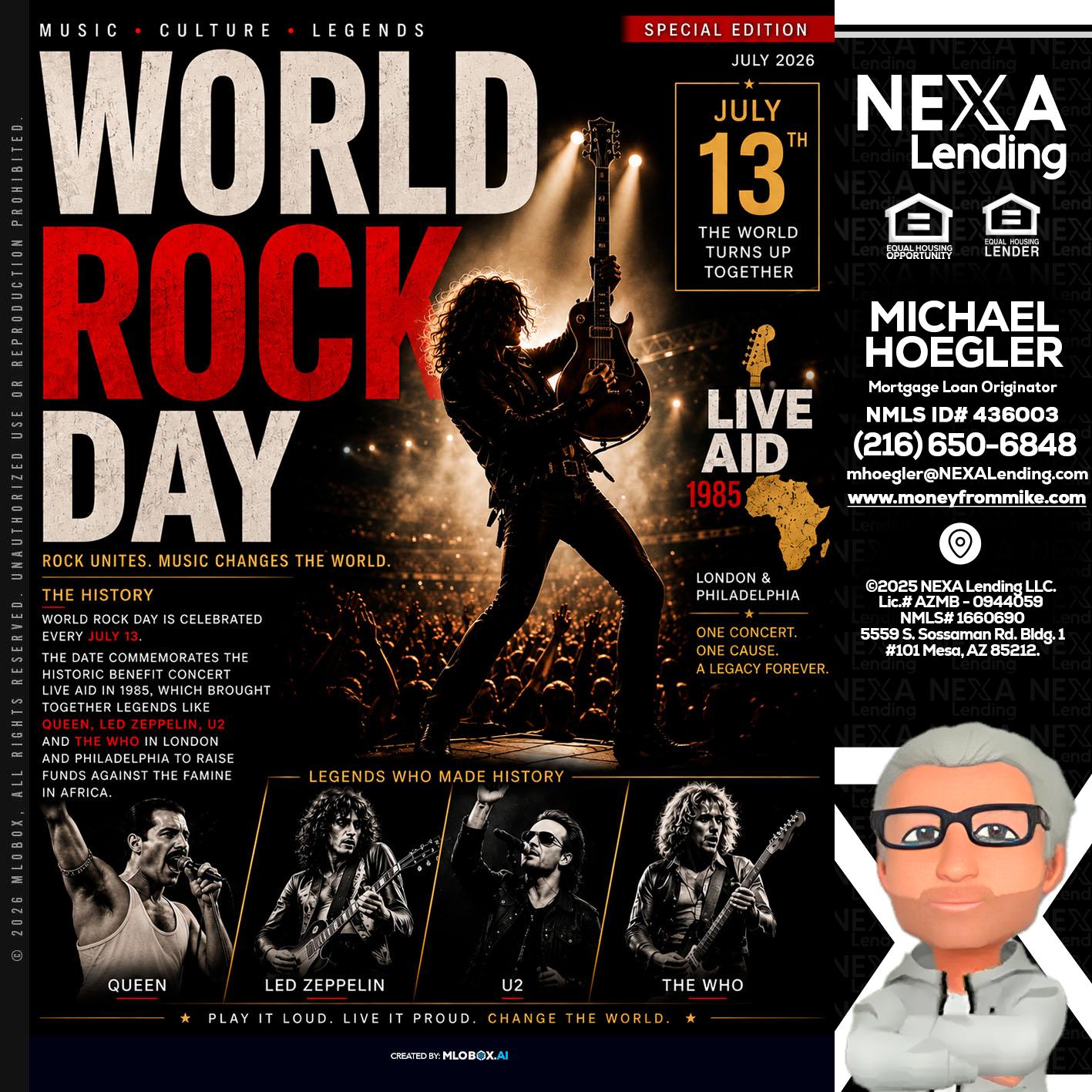 WORLD ROCK MUSIC DAY - Michael Hoegler -Mortgage Advisor