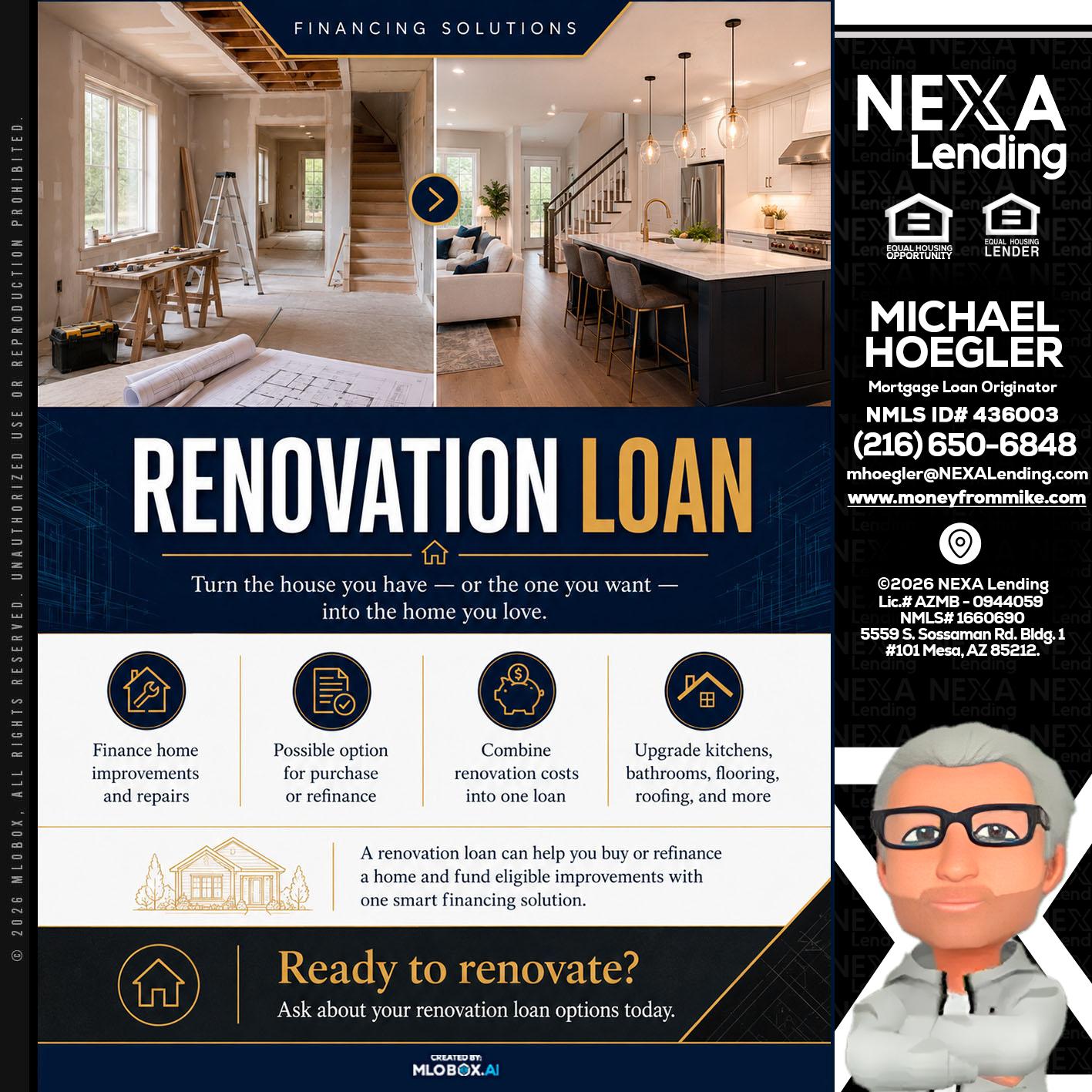RENOVATION LOAN - Michael Hoegler -Mortgage Advisor